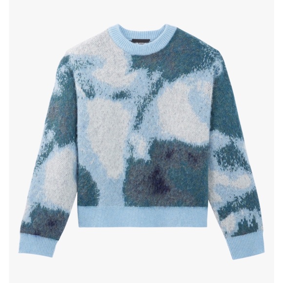 The Kooples Blue Round neck jacquard wool blend sweater - Picture 9 of 16